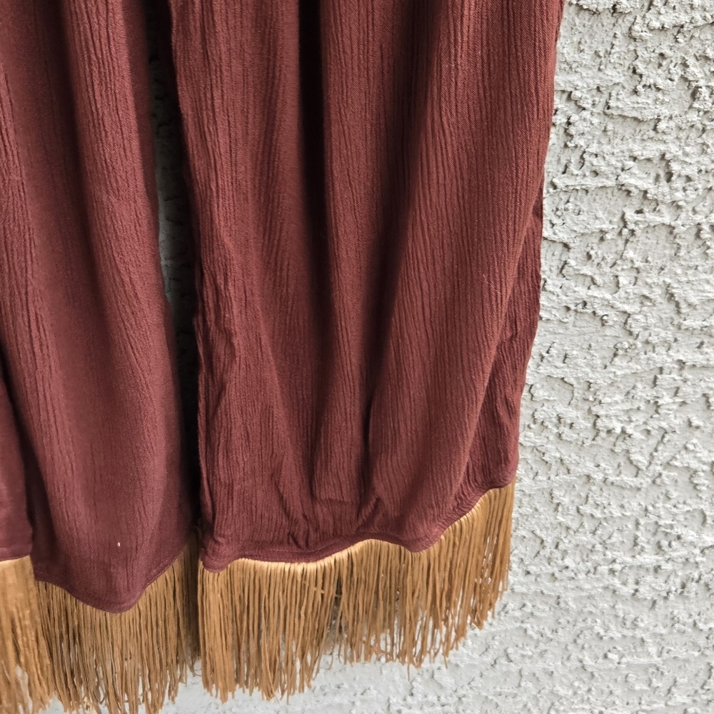 Weworewhat Brown Fringe Pants - Picture 5 of 9